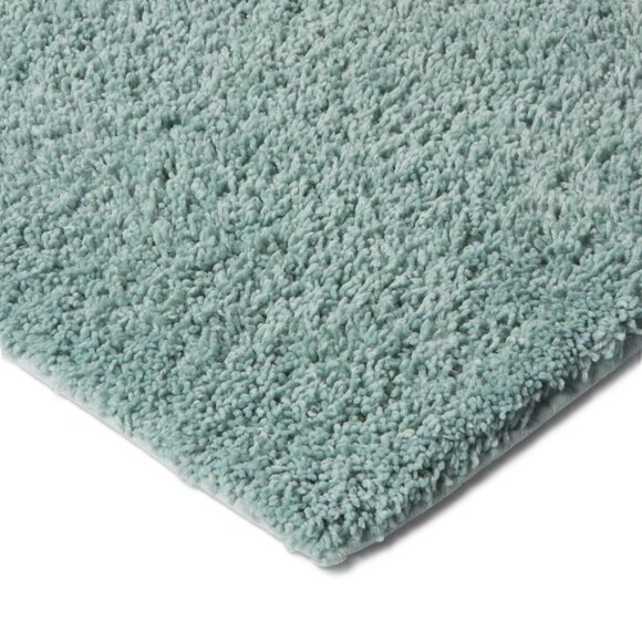 Threshold Aqua Blue Oversized & Plush 23" x 37" Bath Rug w/ Non Slip Bottom - Picture 2 of 7
